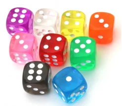 Dé translucide VERT 16 mm