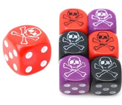 Dé tête de mort Pirate 16 mm (couleur au hasard)