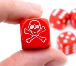 Dé tête de mort Pirate 16 mm (couleur au hasard)