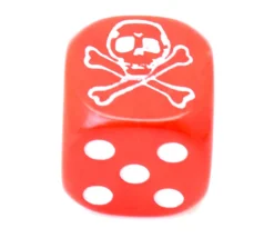 Dé tête de mort Pirate 16 mm (couleur au hasard)