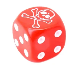 Dé tête de mort Pirate 16 mm (couleur au hasard)