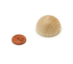 Demi-Boule 3 cm en bois - dôme hêtre diamètre 30 mm