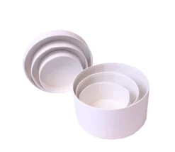 2e choix - 3 Boites gigognes rondes carton blanc - Ø 8-10-12 cm avec défauts