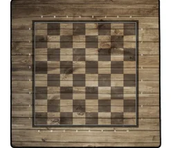 Echiquier tapis de jeu enroulable 40x40 cm décor bois