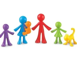Famille : 6 personnages de jeu multicolores environ 6 cm