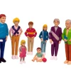 Famille européenne : 8 personnages jeu figurines du monde grand modèle