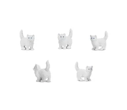 Figurine mini mini chat blanc pour jouer 15 x 8 x 20 mm