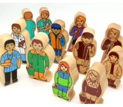 Fille de la ferme en bois 80 x 42 x 25 mm personnage jeu