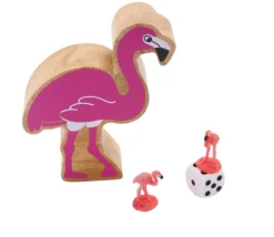 Flamant rose en bois 9.8 x 8.5 x 2.4 cm