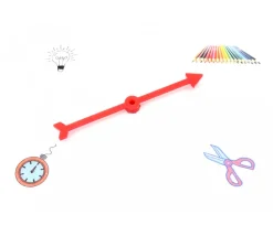 Flèche 100 mm rouge (10 cm) pour créer un jeu avec une roue