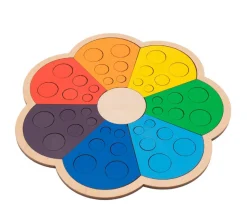 Fleur des ronds et couleurs - Jeu trieur en bois Montessori