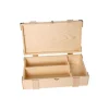 Grand coffret bois 37.5 x 22.4 x 11 cm avec charnières - coins métal