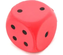 Grand dé 4 cm mousse compacte pour jeu (couleur au hasard)