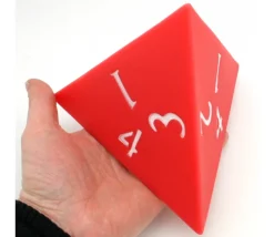 Grand dé 4 faces géant 10 cm - 1 à 4