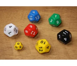 Grand dé à jouer 12 faces dodécaèdre jumbo à l'unité (couleur mise au hasard)