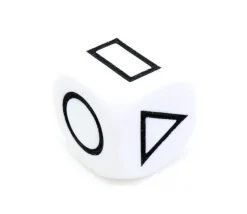 Grand dé à jouer formes géométriques noir