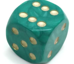 Grand Dé 36 mm nacré très lisible pour jeux à l'unité (couleur au hasard)