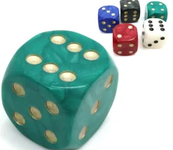 Grand Dé 36 mm nacré très lisible pour jeux à l'unité (couleur au hasard)