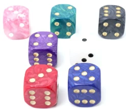Grand Dé 36 mm nacré très lisible pour jeux à l'unité (couleur au hasard)