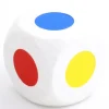 Grand Dé bois 30 mm 6 points couleurs orange blanc rouge vert jaune bleu