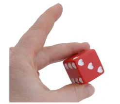 Grand Dé coeur rouge 25 mm