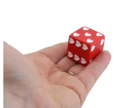 Grand Dé coeur rouge 25 mm