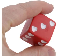 Grand Dé coeur rouge 25 mm