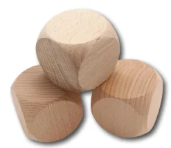 Grand dé vierge 42 mm en bois naturel neutre 4.2 cm