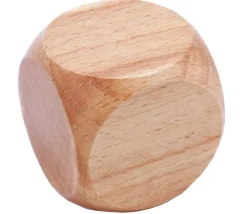 Grand dé vierge 50 mm en bois verni naturel neutre 5 cm