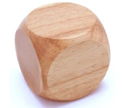 Grand dé vierge 50 mm en bois verni naturel neutre 5 cm