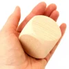 Grand dé vierge 50 mm en bois naturel neutre brut 5 cm