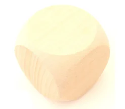 Grand dé vierge 50 mm en bois naturel neutre brut 5 cm