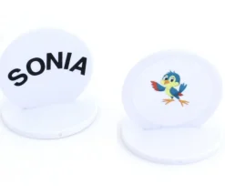 Grand Pion rond à personnaliser - support blanc 38 x 38 mm