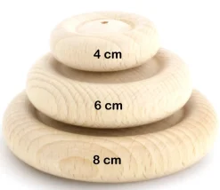 Grande roue de 8 cm troué - palet 80 x 15 mm trou de 4 mm