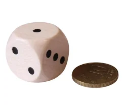 Gros dé 123 en 2 cm dé à jouer bois points 1 2 3 1 2 3
