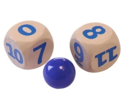 Gros dé chiffres 0 7 8 9 10 11 en bois 2 cm