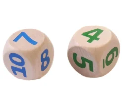 Gros dé chiffres 0 7 8 9 10 11 en bois 2 cm