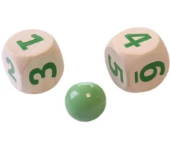 Gros dé CHIFFRES 123456 en bois de 2 cm