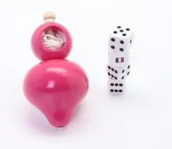 Grosse toupie bois 10 cm avec lanceur ficelle
