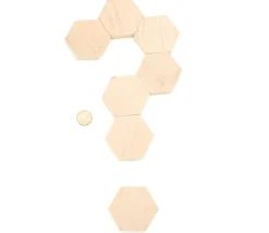 Hexagone plat en bois de 4.5 cm - 45 x 45 x 8 mm