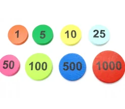 Jeton bois numéro 10 rond plat de 21 x 4 mm jaune