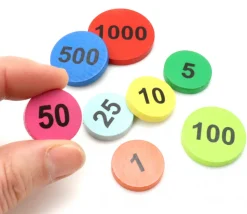 Jeton bois numéro 10 rond plat de 21 x 4 mm jaune