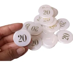 Jeton numéroté nacré 32 mm numéro 20