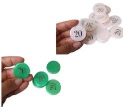 Jeton numéroté nacré 32 mm numéro 20