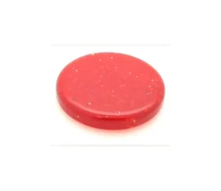 Jeton pailleté épais 25 x 5 mm galet rouge