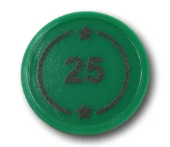 Jeton rond numéroté en plastique 2.9 cm