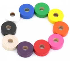 Jeton troué bois 21 x 7 mm pour abaque et jeux pion à l'unité - trou 7 mm