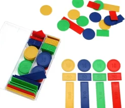 Jetons plastiques boite de 100 pour jeux tarot, nain jaune