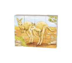 Jeu 12 cubes avec images 6 animaux sauvages - puzzle