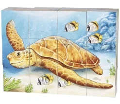 Jeu 12 cubes avec images 6 animaux sauvages - puzzle